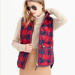 J. Crew | Excursion Red Blue Buffalo Plaid Check Lightweight Quilted Vest XS